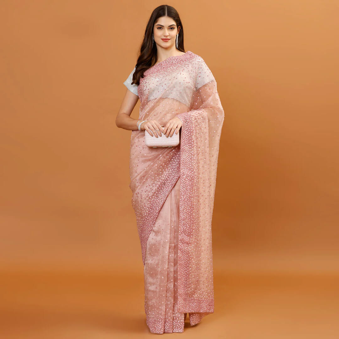 Mausam (Tissue Fabric) bharat zari Sarees