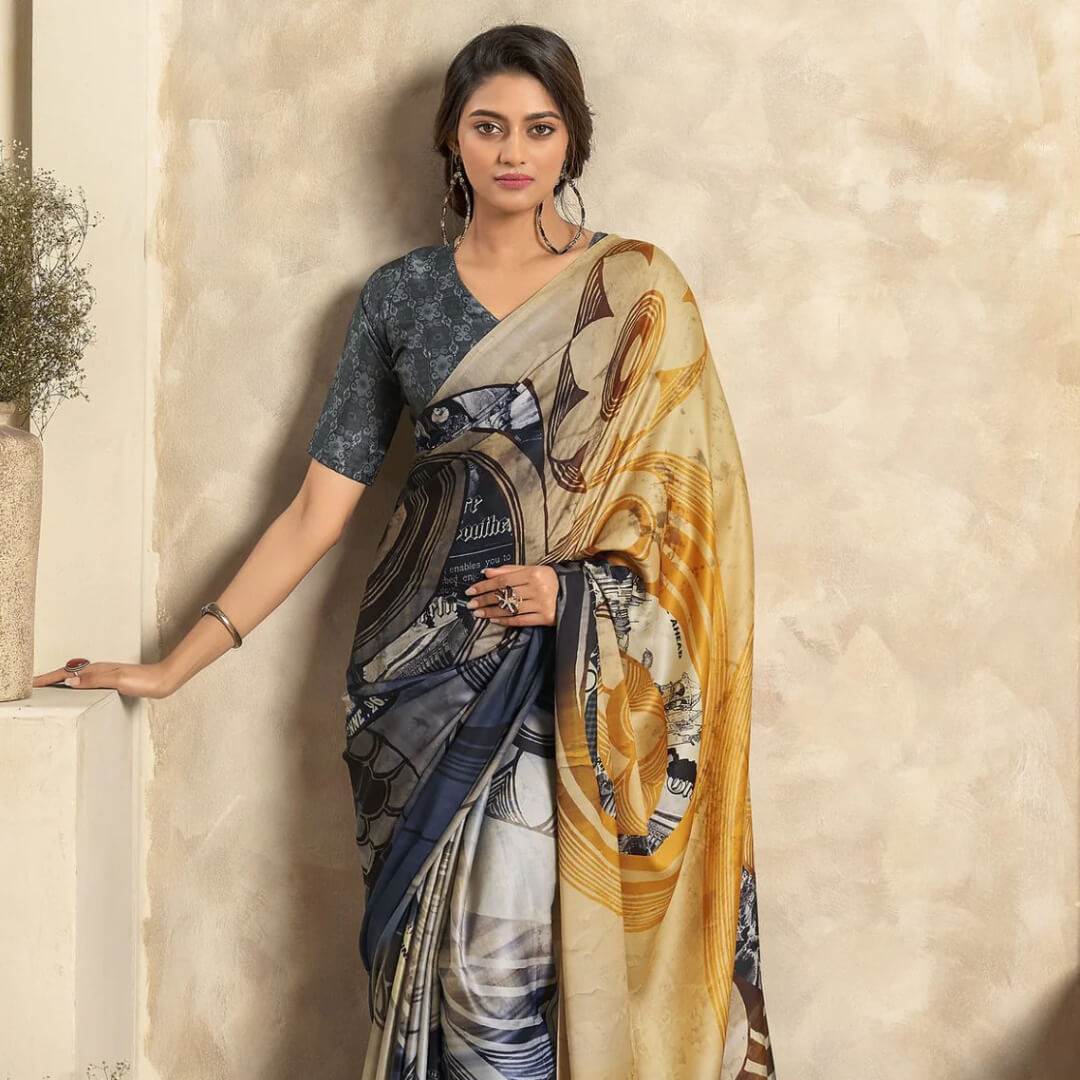 Satin Silk bharat zari Sarees