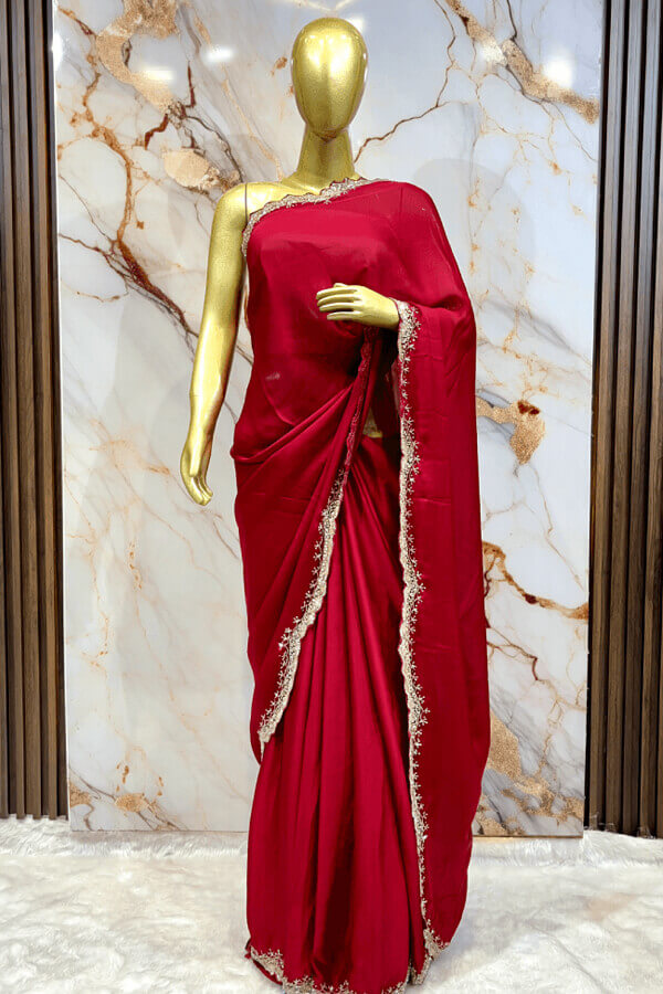 Satin Silk bharat zari Sarees